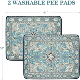 Qeils Washable Pee Pads For Dogs, 2 Pack Reusable Puppy Pads 36x41  Super Absorbent Leakproof Dog Training Pads, Non-Slip Potty Pads For Floor, C (Option: 2pcs)