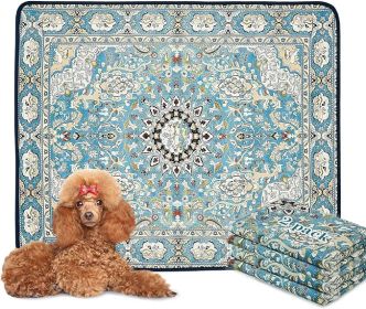 Qeils Washable Pee Pads For Dogs, 2 Pack Reusable Puppy Pads 36 41 Super Absorbent Leakproof Dog Training Pads, Non Slip Potty Pads For Floor, Cr (Option: Medallion Blue)