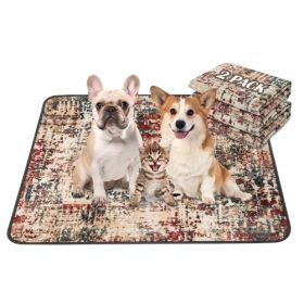 Qeils Washable Pee Pads For Dogs, 2 Pack Reusable Puppy Pads 36x41 Super Absorbent Leakproof Dog Training Pads, Non-Slip Potty Pads For Floor, Cr (Option: Tie Dye Red)