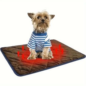 Dog Cat Bed, Cat Dog Non-Slip Mat, Extra Warm Thermal Pet Pad  Self-Heating Cat Mat Warm Thermal Pet Pad Washable Dog Crate Pad Heat Dog Cat Bed (Option: Brown-L)