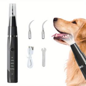 Ultrasonic Pet Teeth Cleaning And Cleaning Device (Color: black)